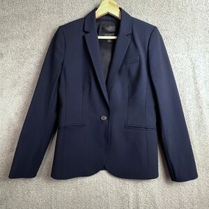 J.Crew Blazer Women's Size 4 Navy Blue 1035 Bi-Stretch Italian Wool Style B3231